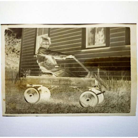 1920s Photograph Negative Original Hy-A-Way Coaster Radio Flyer Type Toy C65 - Picture 1 of 1